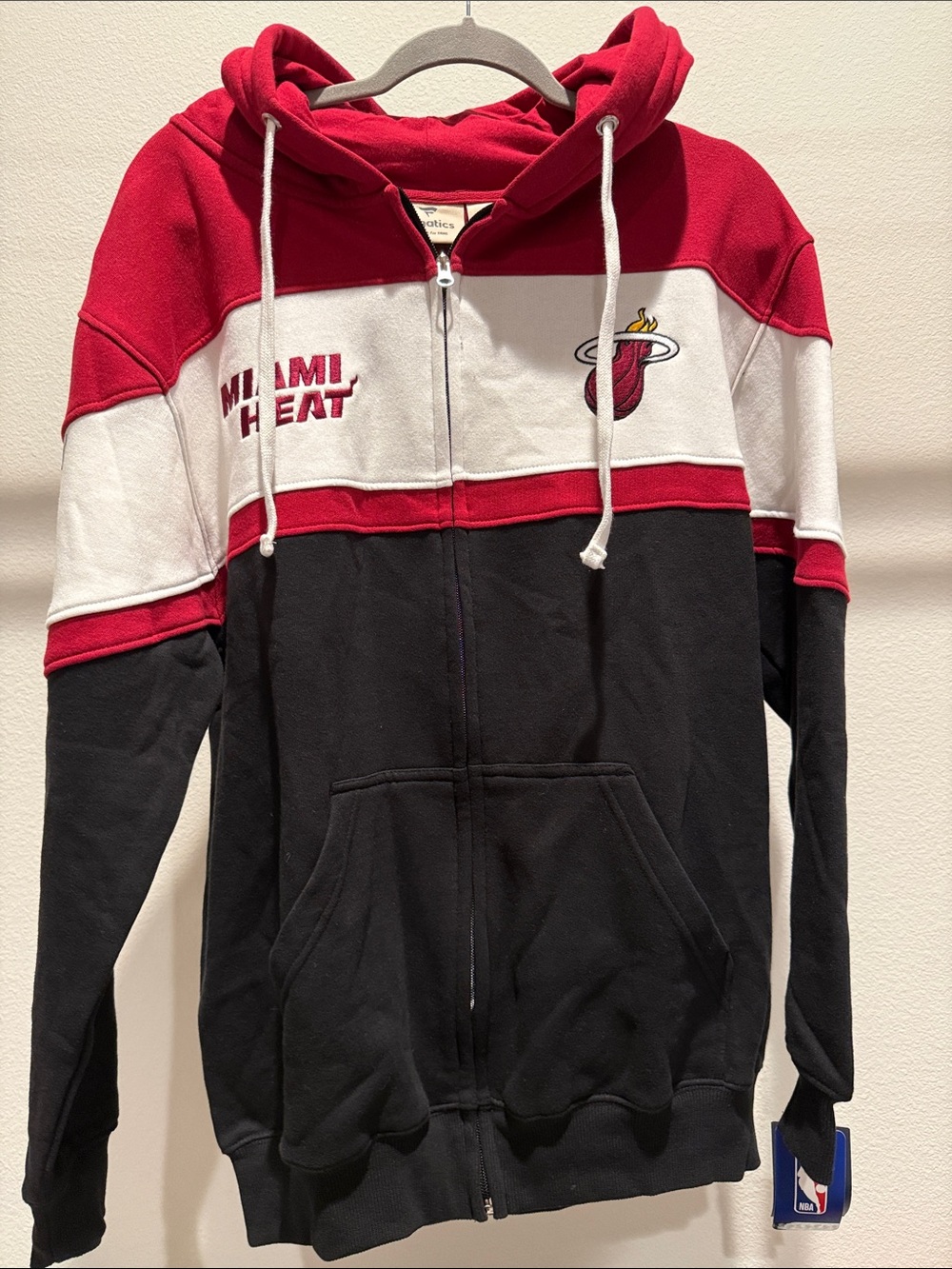 Fanatics Miami Heat Red White Black Full-Zip Hoodie Jacket